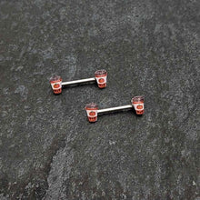 14G 9/16 Sweet Pumpkin Latte Autumn Barbell Nipple Ring Set