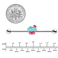 14G Sweet Happy Cupcake Industrial Barbell 38mm