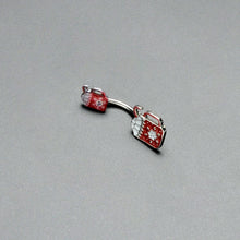 Sweet Red Hot Cocoa Marshmallow Holiday Double Mount Belly Ring