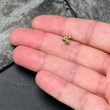 16G 1/4 Cheery Inlay Sunflowers Labret