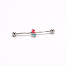 14G Sweet Happy Rose Flower Industrial Barbell 38mm