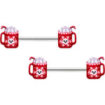 14G 9/16 Sweet Hot Cocoa Holiday Barbell Holiday Nipple Ring Set