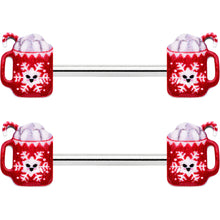 14G 9/16 Sweet Hot Cocoa Holiday Barbell Holiday Nipple Ring Set