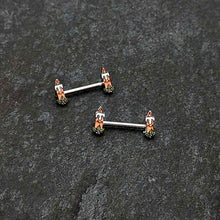 14G 9/16 Sweet Holiday Christmas Candle Barbell Nipple Ring Set
