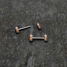 14G 9/16 Sweet Holiday Christmas Candle Barbell Nipple Ring Set