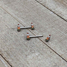 14G 9/16 Sweet Holiday Christmas Candle Barbell Nipple Ring Set