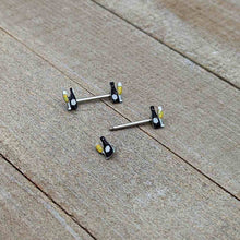 14G 9/16 Champagne Bottle Flute Yellow Barbell Nipple Ring Set