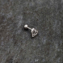 16G 1/4 Clear Gem Open Heart Valentine Cartilage Tragus Earring