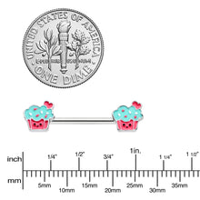 14G 9/16 Sweet Happy Cupcake Barbell Nipple Ring Set
