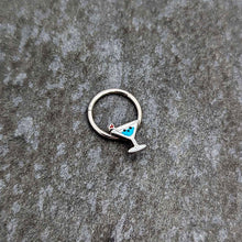16G 3/8 Sweet Martini Glass Heart Hinged Segment Ring