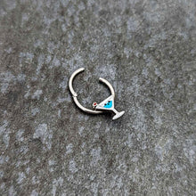 16G 3/8 Sweet Martini Glass Heart Hinged Segment Ring