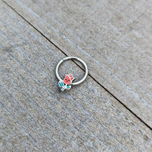 16G 3/8 Sweet Happy Rose Flower Hinged Segment Ring