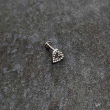 16G 5/16 Clear Gem Open Heart Valentine Labret Monroe Tragus