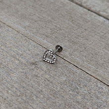 16G 5/16 Clear Gem Open Heart Valentine Labret Monroe Tragus