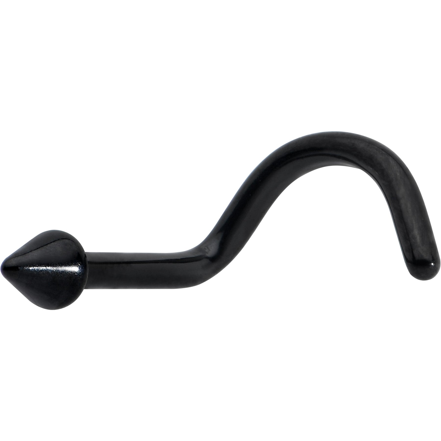 18G 1/4 Black ASTM F-136 Implant Grade Titanium Cone End Left Side Nose Screw