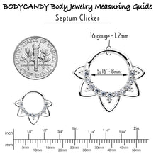 16G 5/16 Clear CZ Gem 14k White Gold Filigree Hinged Segment Ring