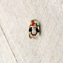 20G 5/16 Gold Tone Holly Hat Penguin Holiday Nose Hoop