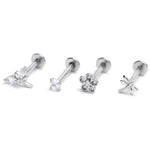 16G 5/16 Clear Gem Dragonflies Sun Labret Monroe Tragus Curation Set of 4