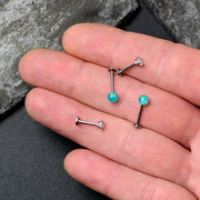16G 5/16 3/8 Aurora Gem Green Faux Opal Labret Monroe Set of 4