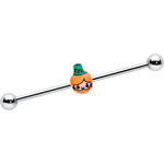 14G Sweet Happy Leprechaun St Patricks Industrial Barbell 38mm