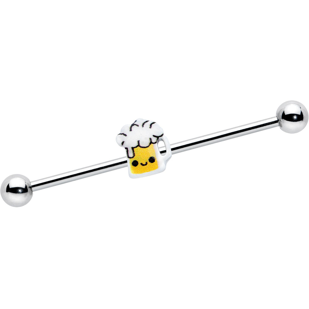 14G Sweet Happy Beer St Patricks Day Industrial Barbell 38mm