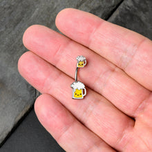 Sweet Happy Beer St Patricks Double Mount Belly Ring