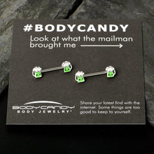 14G 9/16 Sweet Happy Green Beer St Patricks Day Nipple Ring Set