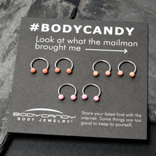 16G 3/8 Matte Pinks Peach Horseshoe Circular Barbell Set of 6