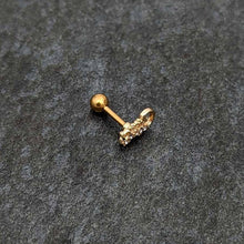 16G 1/4 Clear Gem Gold Tone Luscious Lizard Cartilage Earring