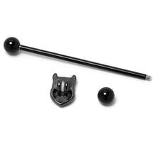 14G Blue Purple Gem Black Opulent Owl Industrial Barbell 38mm
