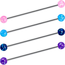 14G Pink Blue Purple Faux Opal Pack Industrial Barbell Set of 4
