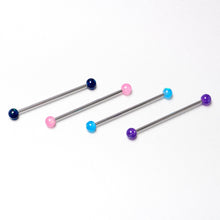 14G Pink Blue Purple Faux Opal Pack Industrial Barbell Set of 4