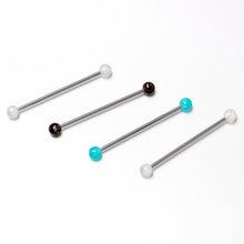 14G Green Aurora Black Faux Opal Pack Industrial Barbell Set of 4