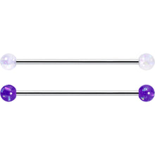 14G Pink White Purple Faux Opal Pack Industrial Barbell Set of 4