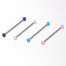 14G Pink White Purple Faux Opal Pack Industrial Barbell Set of 4