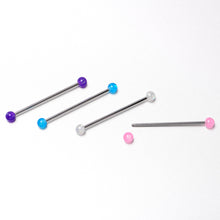 14G Pink White Purple Faux Opal Pack Industrial Barbell Set of 4