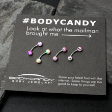 16G 3/8 Splatter Pink Green Blue Curved Eyebrow Ring Set of 4