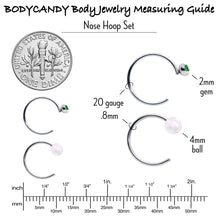 20G 5/16 Nose Hoop Gem Faux Opal Pack Dynasty Nose Ring Set of 6