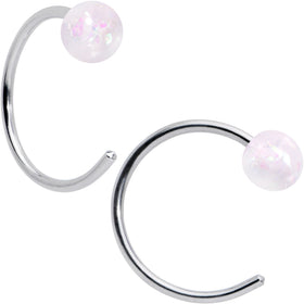 20G 5/16 Nose Hoop Gem Faux Opal Pack Pretty Nose Ring Set of 6