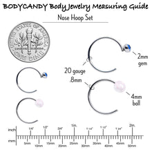 20G 5/16 Nose Hoop Gem Faux Opal Pack Pretty Nose Ring Set of 6