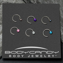 20G 5/16 Nose Hoop Gem Faux Opal Pack Pretty Nose Ring Set of 6