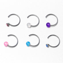 20G 5/16 Nose Hoop Gem Faux Opal Pack Pretty Nose Ring Set of 6