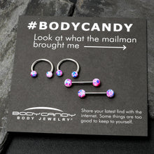 14G 9/16 1/2 Splatter Blue Pink Barbell Horseshoe Nipple Ring Set of 4
