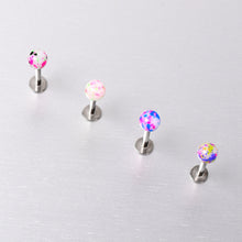 16G 3/8 Splatter Pink Blue Labret Monroe Tragus Set of 4