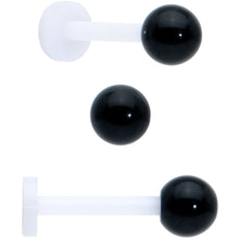 16G 5/16 Red CZ Gem Black Skull Passion Heart Labret Tragus Curation Set of 3