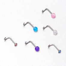 20G Nose Screw Gem Faux Opal Pack Pretty  Nose Ring Set of 6