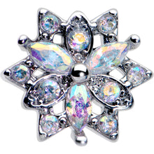 16G 5/16 Aurora CZ Gem Snowflake Style Labret Monroe Tragus