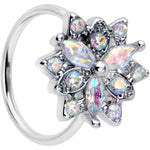 20G 5/16 Aurora CZ Gem Snowflake Style Nose Hoop