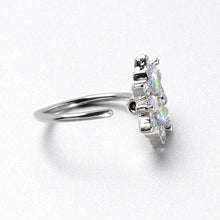 20G 5/16 Aurora CZ Gem Snowflake Style Nose Hoop