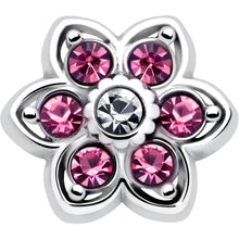 20G 7mm Pink Radiant Blossom Flower L Shape Nose Ring